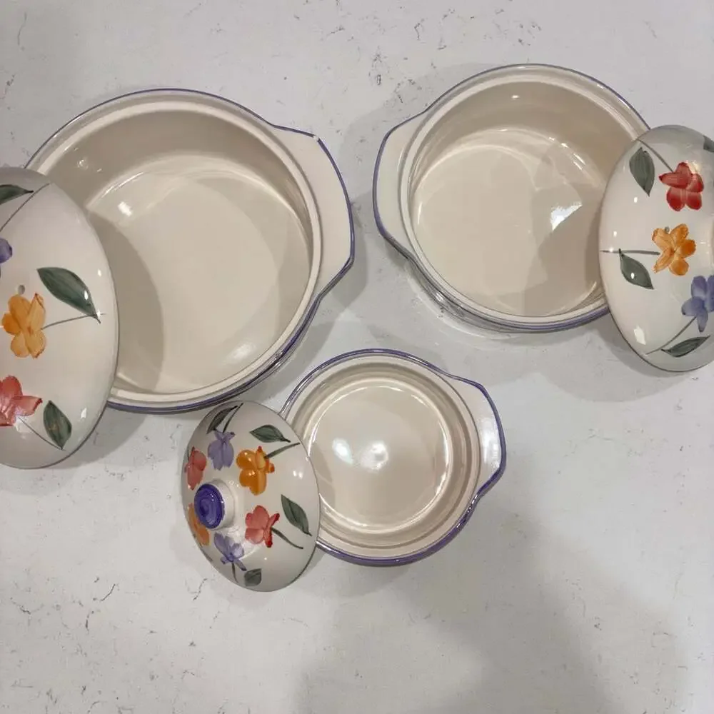 Flower Garden By Housewares Intl Inc Covered Casserole Dish Set of 3